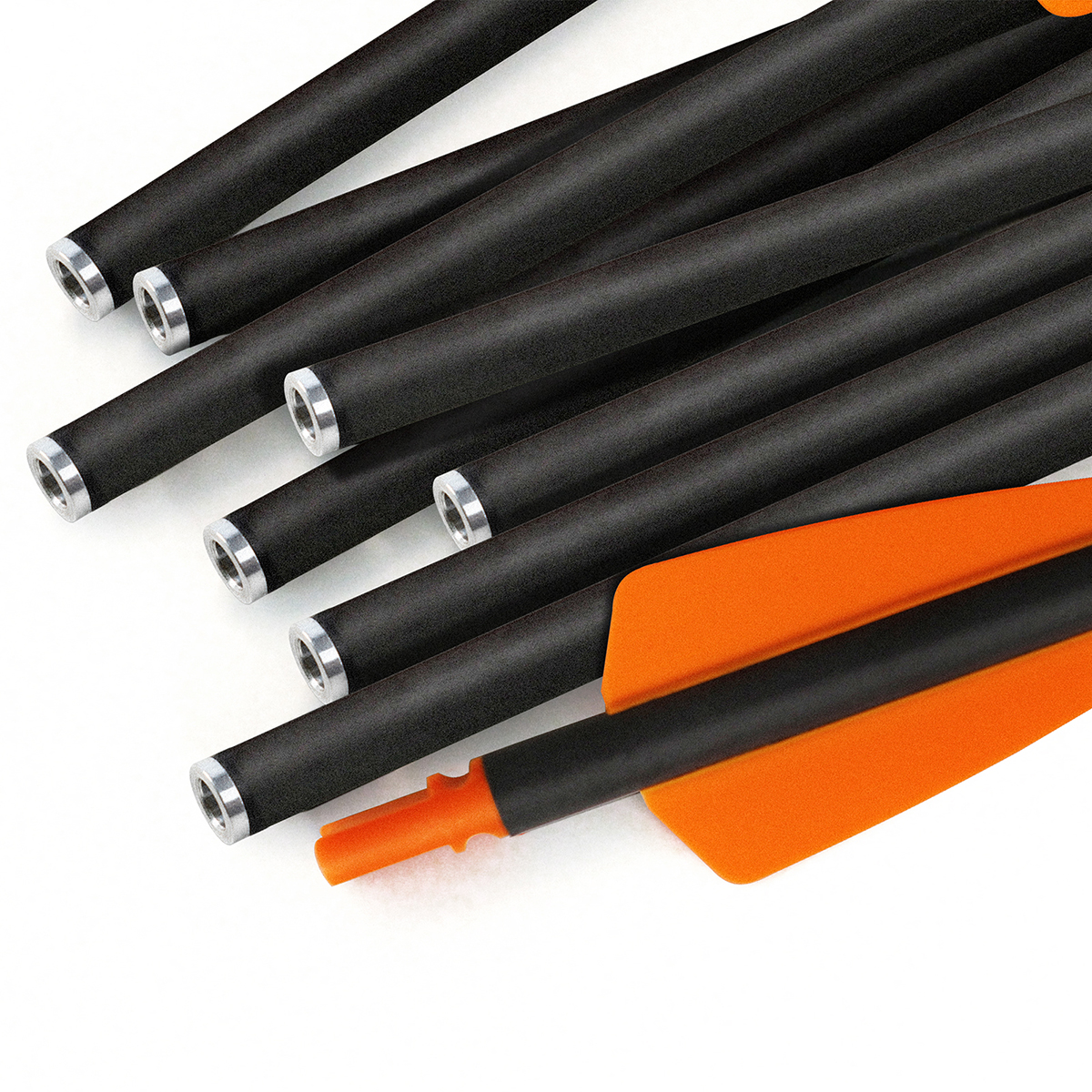 Crossbow Bolts 7.5 inch Hunting Arrows without Arrowheads 12 Pcs Carbon Crossbow Arrows Half-Moon Nocks Archery Arrows