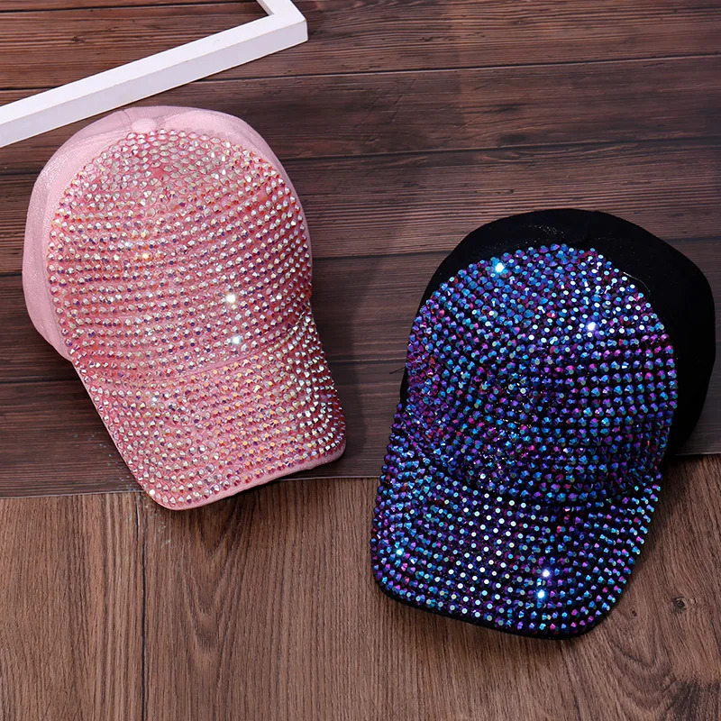 Korea All-match Women Rhinestone Baseball Cap Shiny Diamonds ed Cap All-match Spring Summer Sun-proof Sun Hats 250603