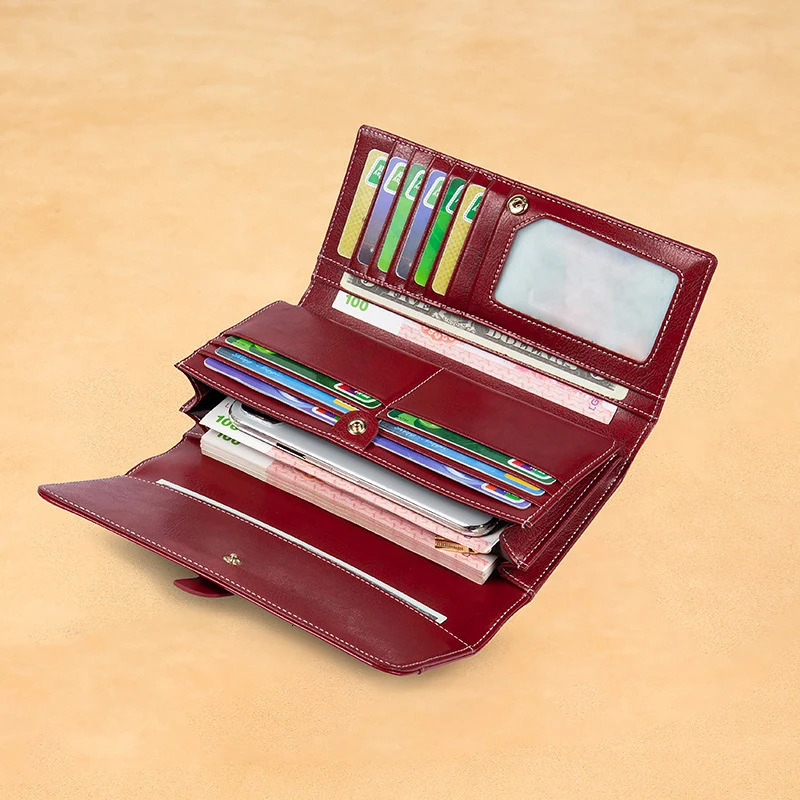 Split Leather Wallet for Women y ner Long Purse High Quality RFID Card Holder Purses Womens Wallets Handbag 250605