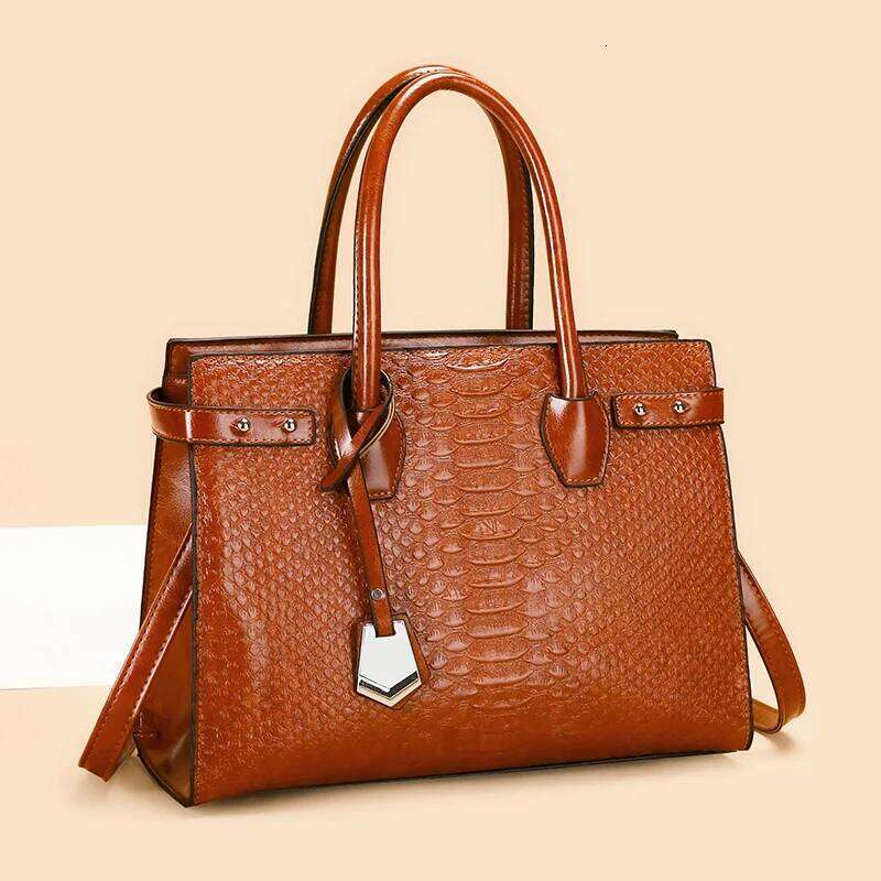 Women's Bags Designer Crocodile-Emed Tote Bag Women Vintage Spacious Shoulder Crossbody Purse Anti-Theft Fashion Work Travel Handbag
