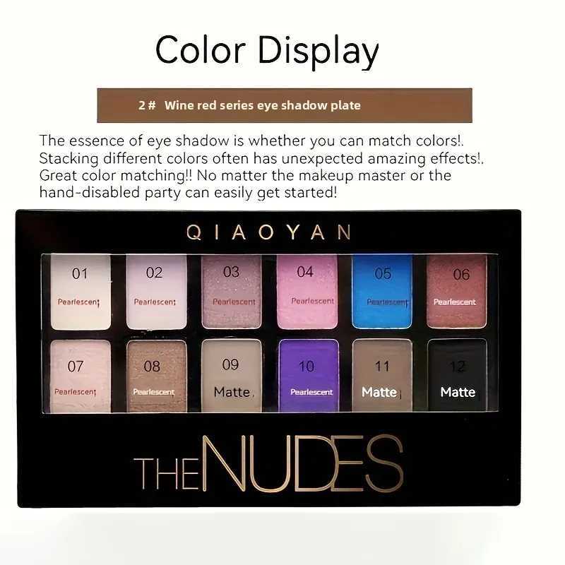 2-Color Nude Eyeshadow Palette Neutral Tones Matte Shimmer Long Lasting Blendable Makeup for Beginners And Professionals W250605
