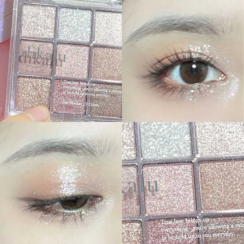 9-Color Eye Shadow Palette Glitter Pearly Eyeshadow Palette Nude Long Lasting Korean Charming Eyes Makeup Palette Cosmetics W250605