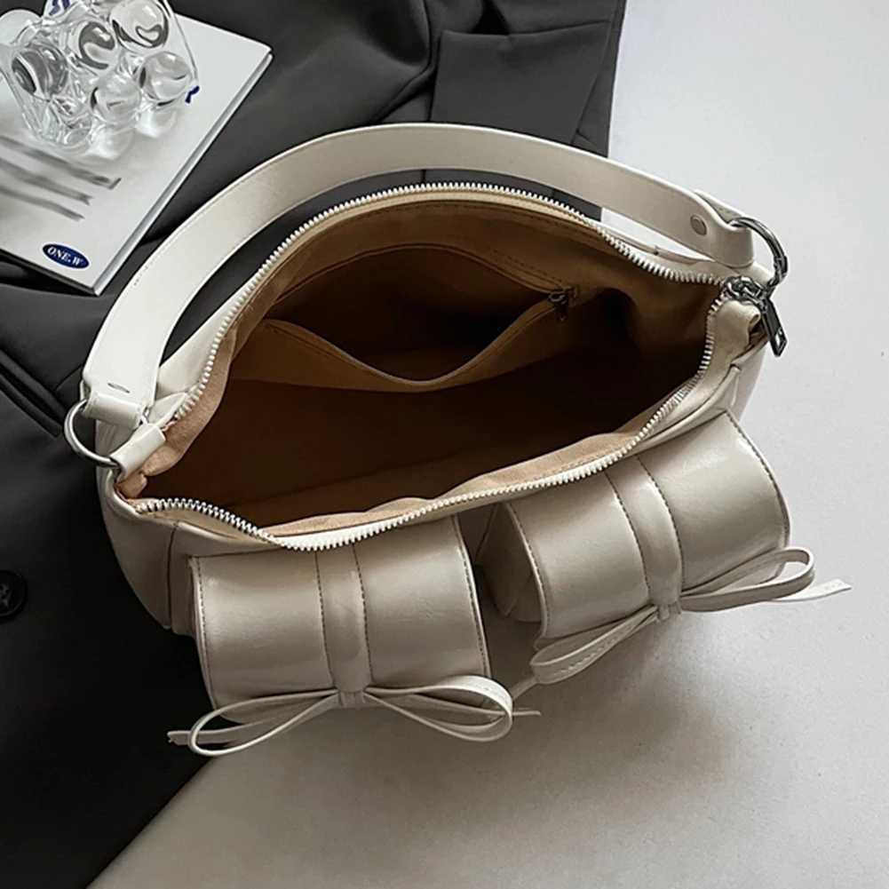 Female Y2k Shoulder Bag Double Pockets Versatile Armpit Bag PU Leather Trendy Shoulder Bag Travel Shopping Work Date Bag XJ250605