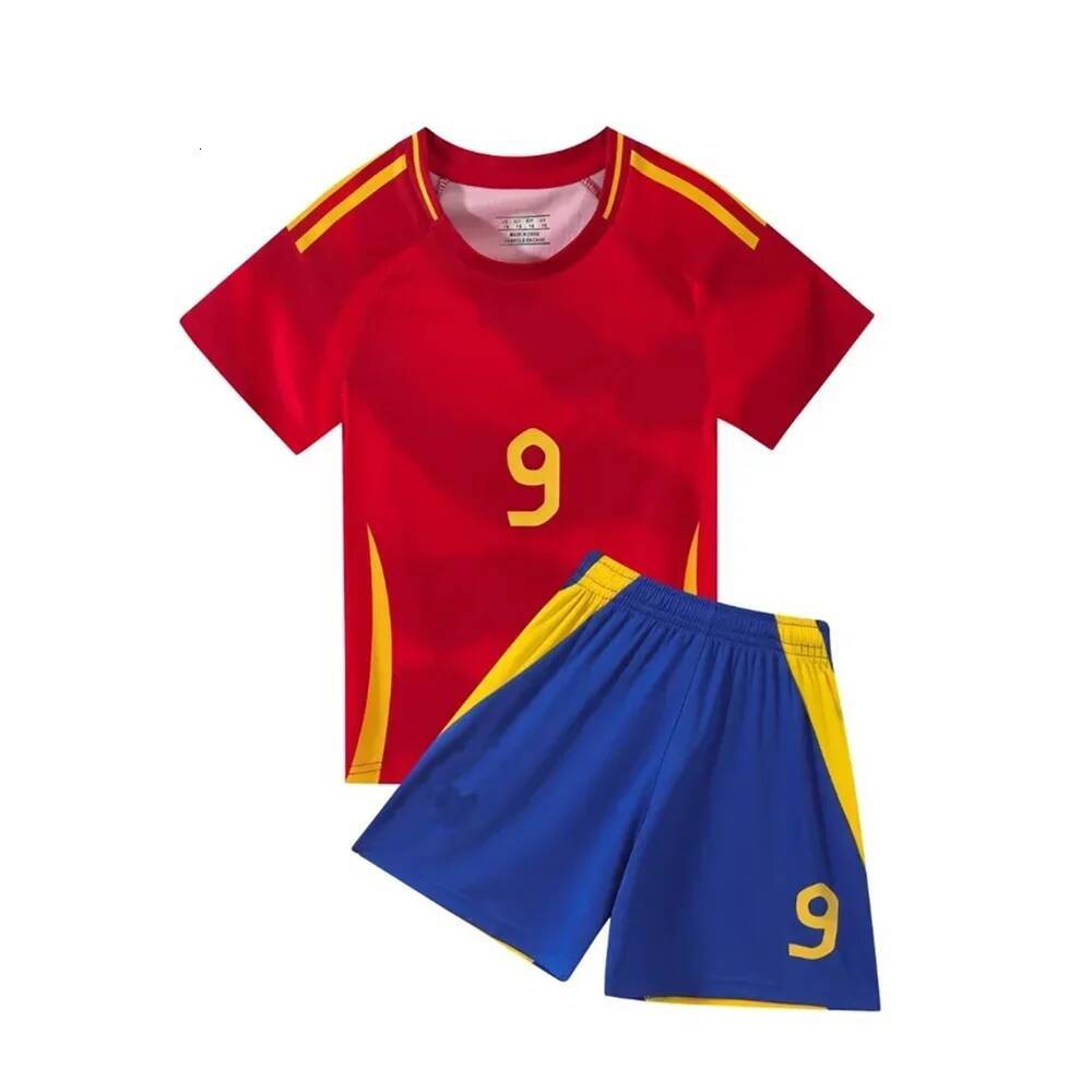 Children's Sport Set Boy Girl Spain Fans Shirt Training Wear Men And Kids Games Soccer Kits Leisure Uniforms