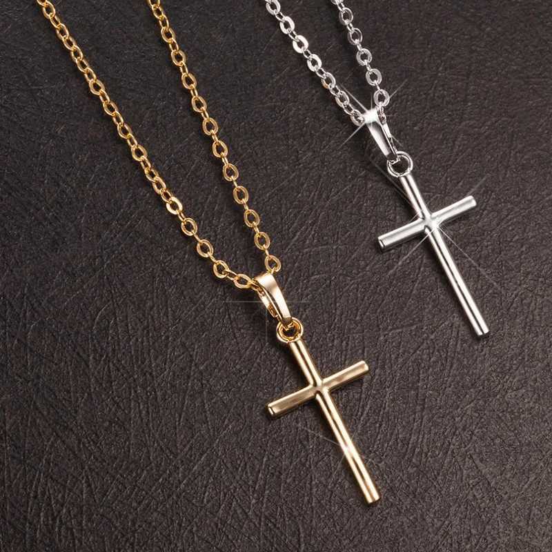 Fashion Female Cross Pendants dropshipping Gold Black Color Crystal Jesus Cross Pendant Necklace Jewelry For Men/Women Wholesale XJ250604
