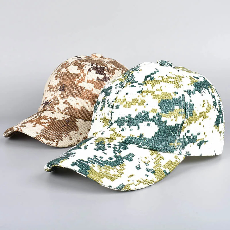 Straw Baseball Cap Male Summer Sun Hat Women 2025 Casual Outdoor Camouflage Print Sun Protection Caps For Men 250603