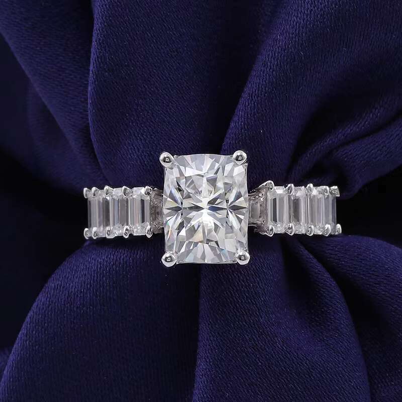 14k Gold Elongated Cushion Cut Moissanite Ring Fine Jewelry Rings for Women Custom Jewelry Moissanite Jewelry