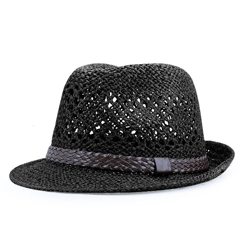 High Quality Paper Straw Hat Women Summer Fashion Sun Cap Dad Jazz Hat Men Cool Fedora 250605