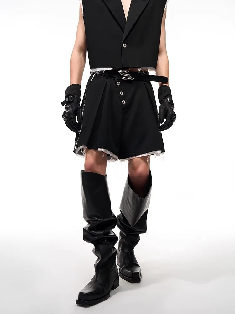 Mauroicardi Spring Summer Soft Color Block Patchwork Shorts for Men with High Waist Short y ner Emo 2 Clothes 250604