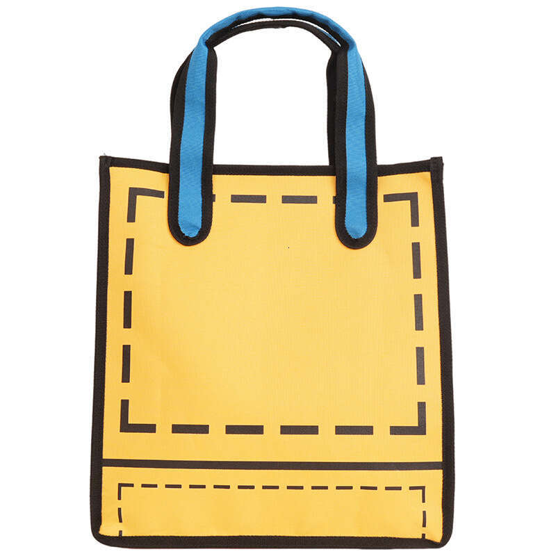 New Style Anime Cartoon Girl Canvas for Women, Handheld Shopping Bag, Color-Block Large Capacity Shoulder Bag