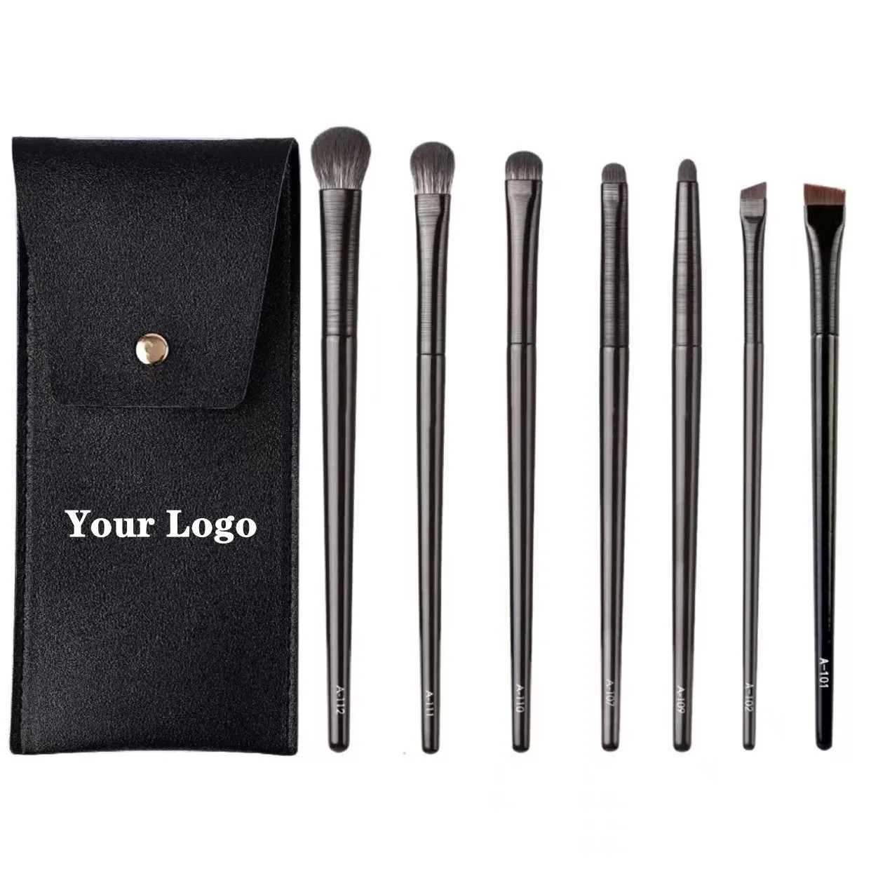 EYE Makeup Brushes Private Label Eye Shadow Eyeliner Eyebrow Brush Make Up Set Black Bag Portable Beauty Tools Wholesale 10setsW250605