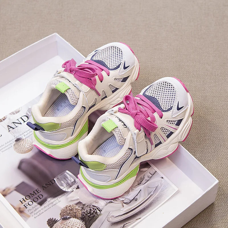 Spring and Autumn Children Sports Shoes Unisex Kids Sneakers Mesh Upper Breathable Basketball Shoes Tennis Casual Flats Footwear 250604