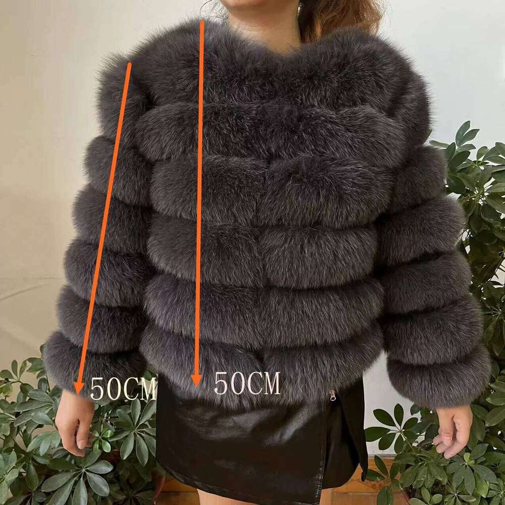 100% natural fur jacket Real Coat Winter Women Natural Fox Fur Fashion 50cm Short Jacket Wholesale Hot 2022