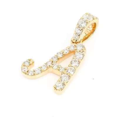 Real Diamond Initial Letter a Diamond Pendant 14K Solid Yellow Gold a Alphabet Letter Dainty Necklace VS Natural Diamond Pendant