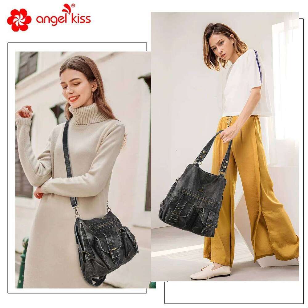 Vintage Women Handbags Satchel Top-handle Handbag PU Shoulder Dumpling Fashion Multi-pockets Crossbody Bag