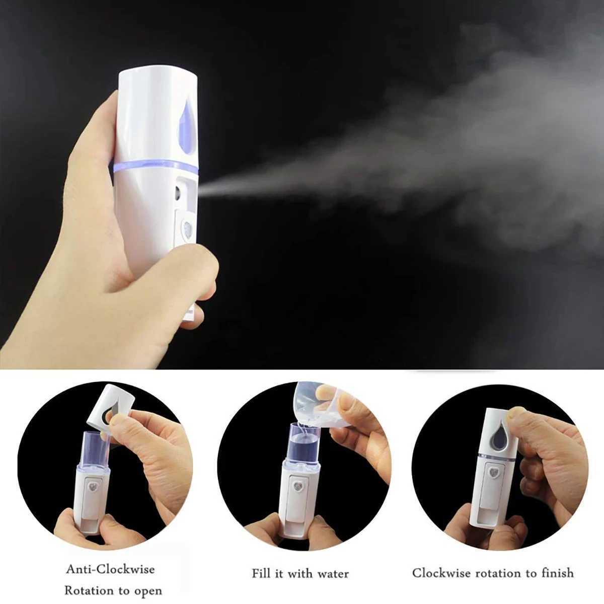 20ml Face Steamer Air Humidifier Mini Nano Facial Sprayer NebulizerPortable Hydrating Anti-aging Wrinkle Women Beauty Skin CareXJ250607