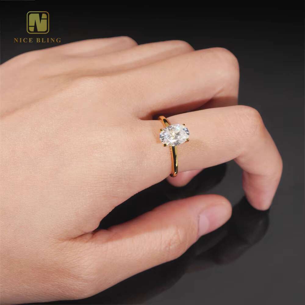 Fashion Luxury Moissanite Jewelry Women Moissanite Wedding Ring Oval Cut 925 Silver Moissanite Engagement Ring