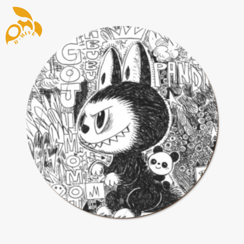 Free shipping new customized Home Decor Decoration Decorative Circular wooden board painting DIY Arts, Crafts & Gifts labubu