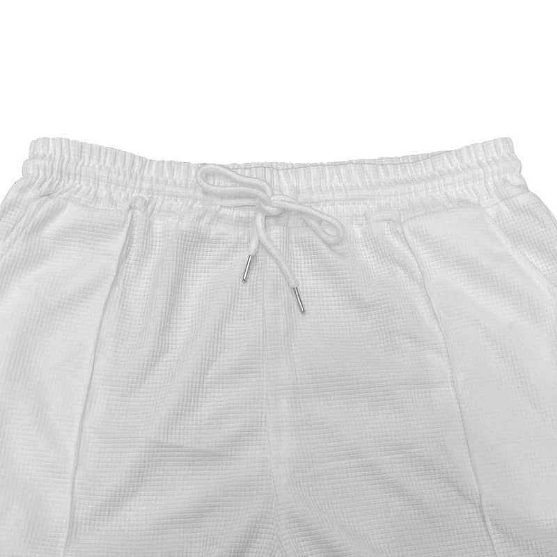2024 Summer Mens New Large Solid Sport Waffle Trendy Split Shorts Casual Shorts XJ250605