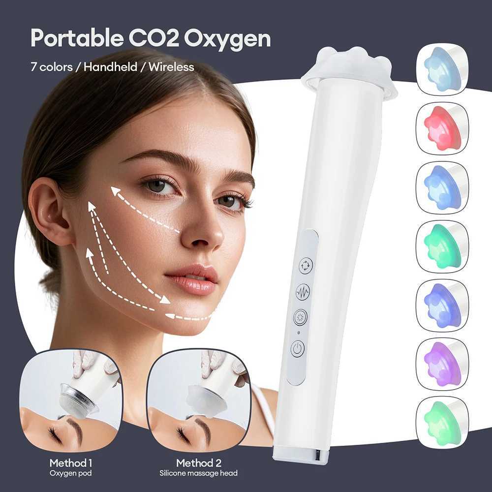 Portable CO2 Oxygen Bubble Pen High-frequency Vibration Facial Cleaning Balance Serum Input Hydration Rejuvenation Beauty SPA XJ250607