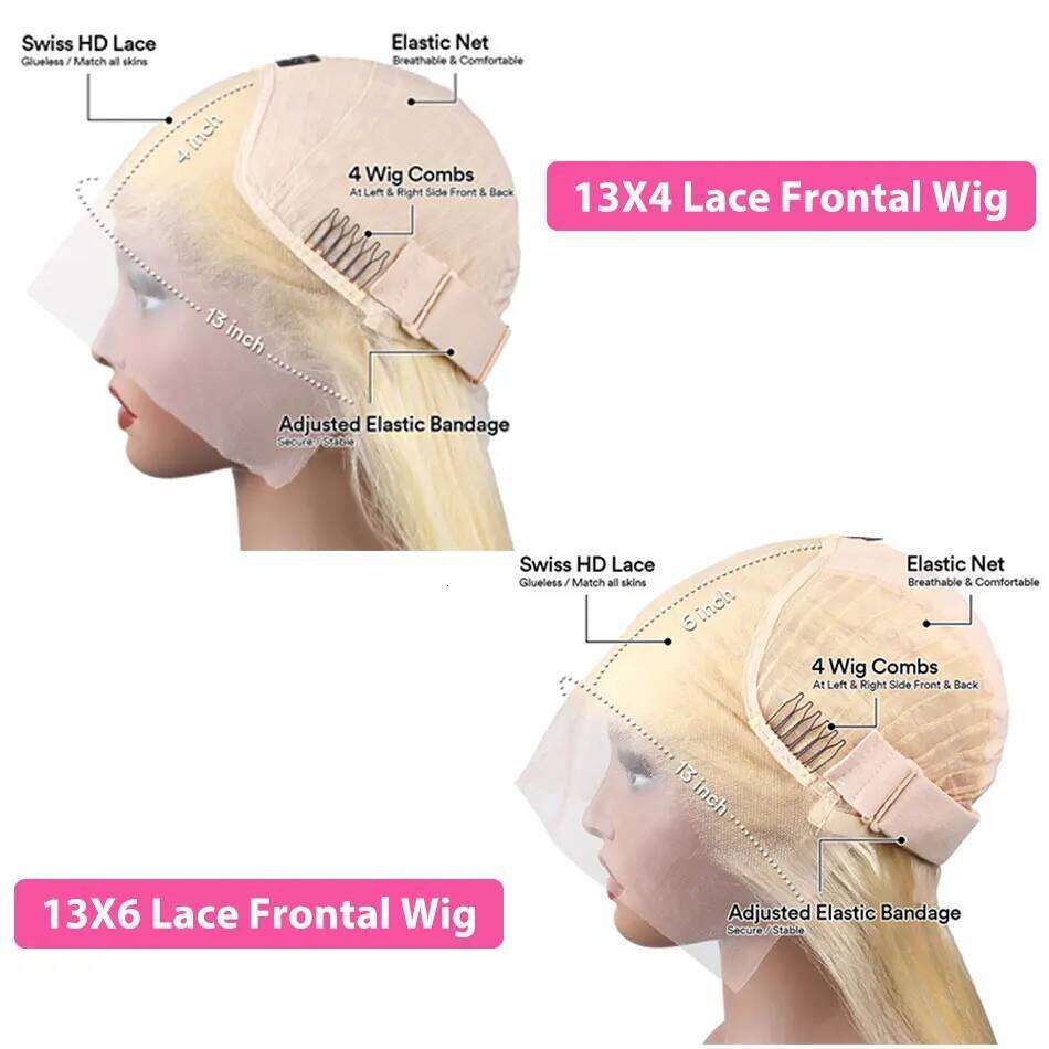 613 Hd Frontal 13X6 Body Wave Wigs Pre Plucked Brazilian 30 Inch Blonde 13x4 Lace Front Wig 100% Human Hair