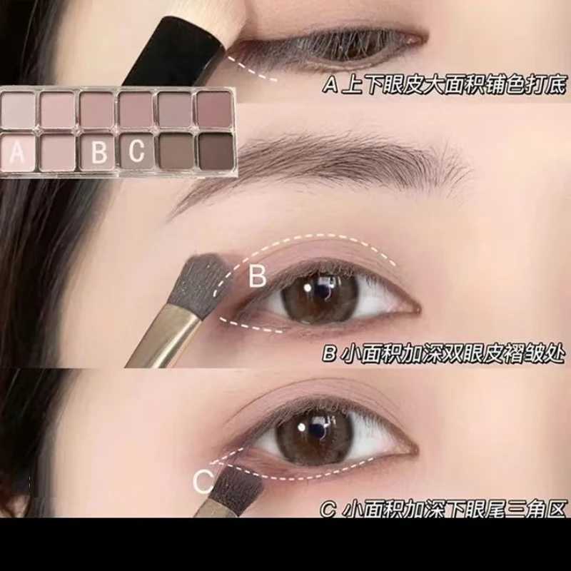 2 Color Low Saturation Eyeshadow Palette All Matte Tea Apricot Eye Makeup Palette Daily Makeup Long Lasting Eye Shadow Cosmetic W250605