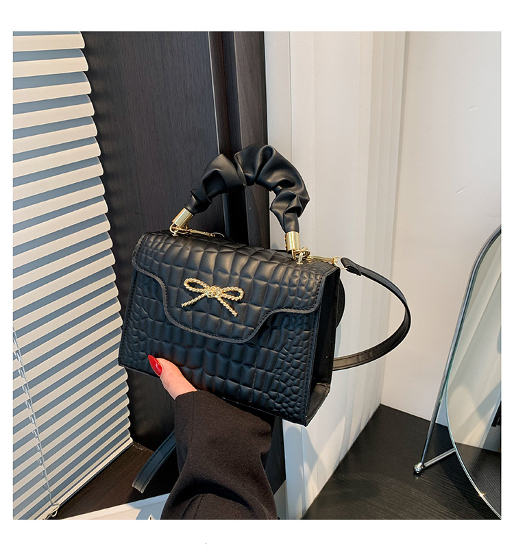 designer Crocodile Pattern Handbag Small Square Bag for Women 2025 New Fashion Shoulder Bag Cross-border Trade Dropshipping Versatile Crossbody Bag