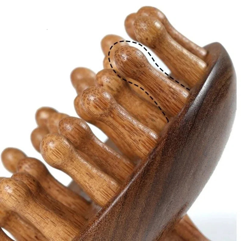 Natural Sandalwood Air Cushion Comb Portable Scalp Massage Detangling Brush for Curly Straight Hair 250603