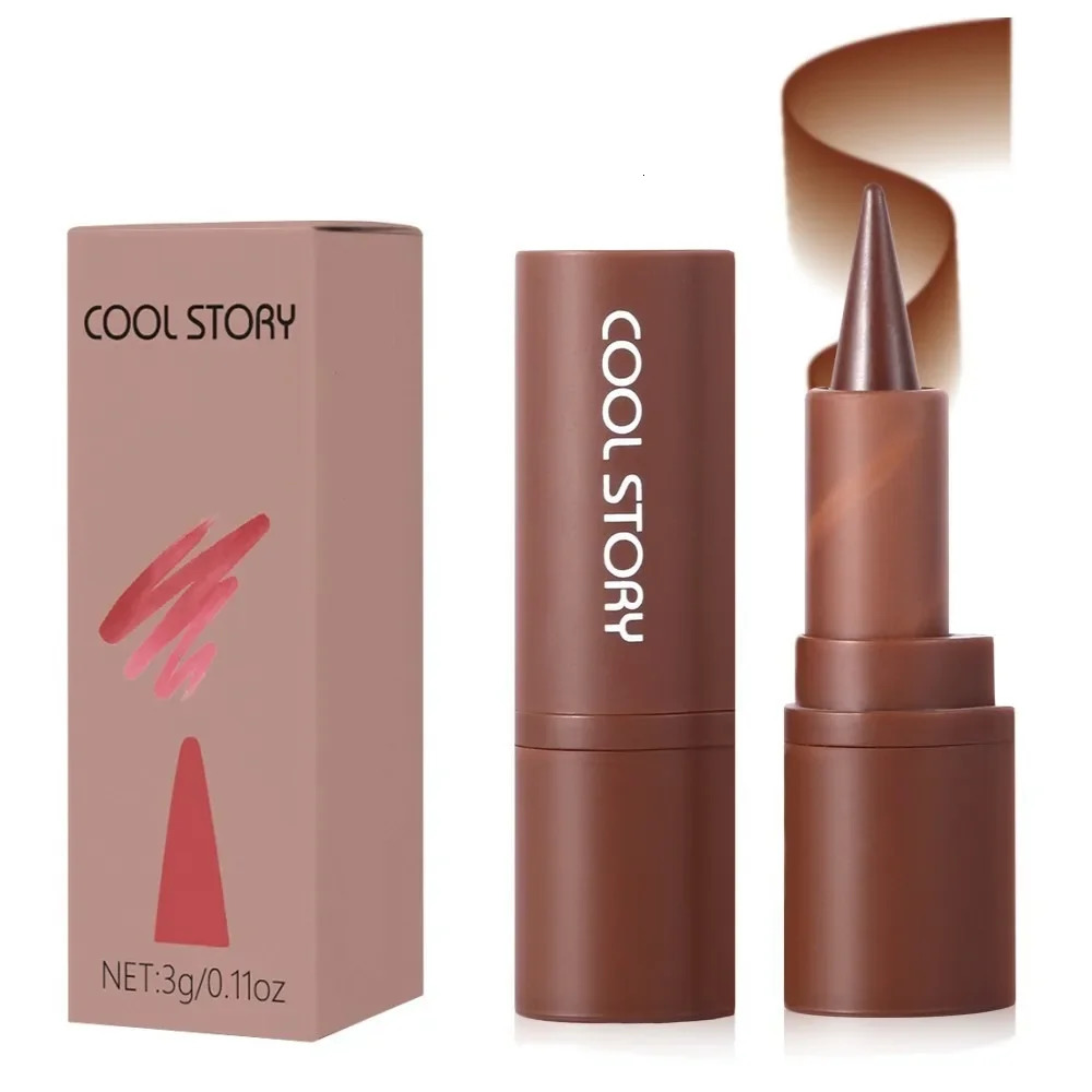 Black Lip Liner Pen Multi-functional Matte Purple White Brown Red Gradient Lipstick Contouring Tint Eyeshadow Eye Liner Pencil 250605