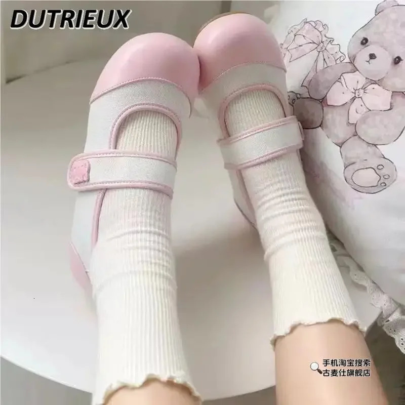 Japanese Round Head Flat Sole Lo Jk Uniform Flats for Ladies Spring Autumn Original Lolita Style Mary Jane Womens Shoes Cute 250603