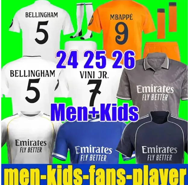 24 25 26 VINI JR. RODRYGO Soccer Jerseys BELLINGHAM MBAPPE VALVERDE ENDRICK BRAHIM LUCAS V. MODRIC CARVAJAL ReaL MadriDS MODRIC fans player men kids Football Shirts