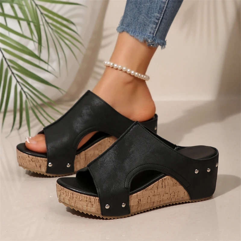 Women Summer Sandals Shoes Fashion Wedge Shoe Elegant Womens Slide Huaraches Footwear Heeled Female 250605