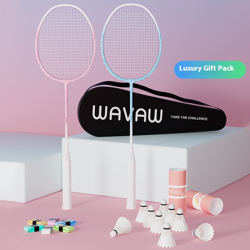 Beginner Badminton Racket Set Free Shuttlecocks Grip Tape Carry Bag Lightweight Alloy