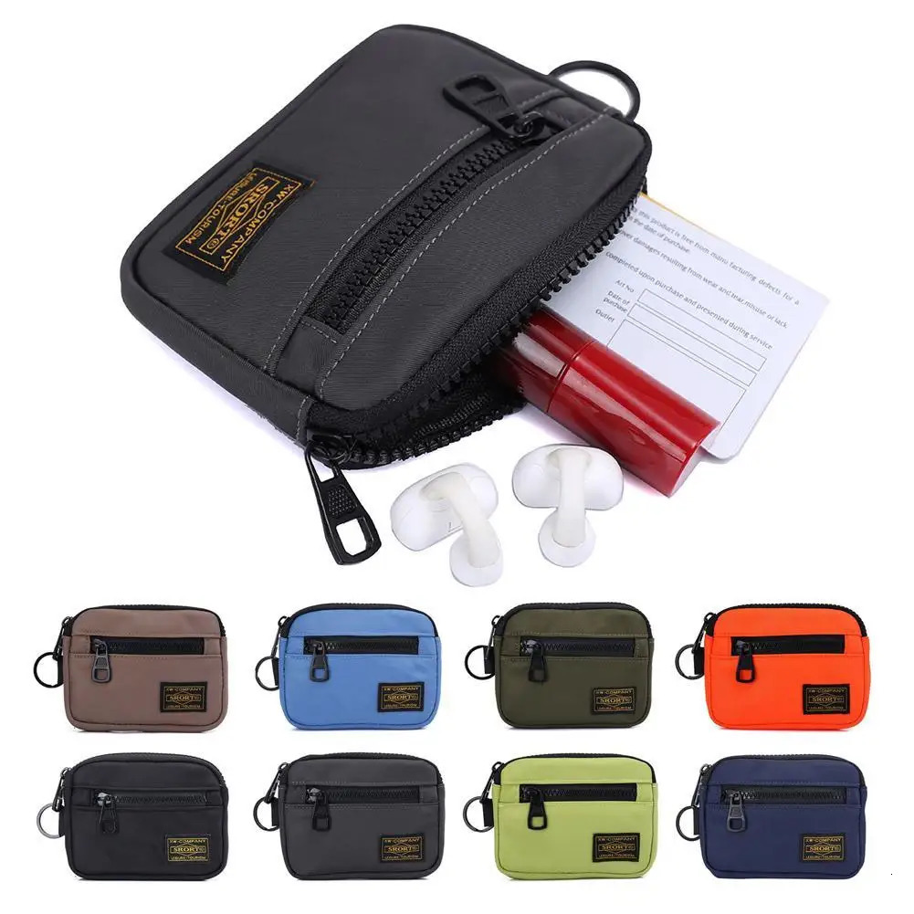 Small Casual Mens Coin Purse Canvas Zipper Short Wallet Retro Key Holder Money Bag Trend Youth Mini Handbag 250605