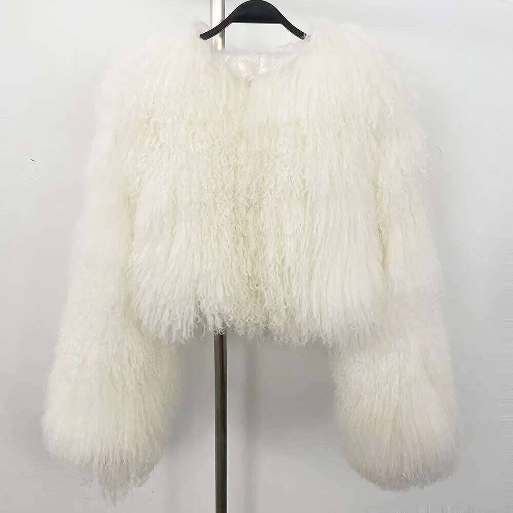 OFTBUY Real Mongolia Jacket Female 2025 New Autumn Winter Natural Coat Women Short Warm Tibet Sheep Fur Outerwear