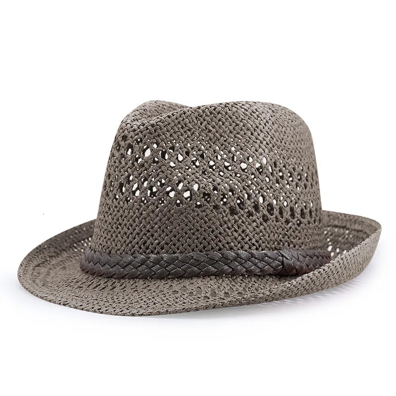 High Quality Paper Straw Hat Women Summer Fashion Sun Cap Dad Jazz Hat Men Cool Fedora 250605