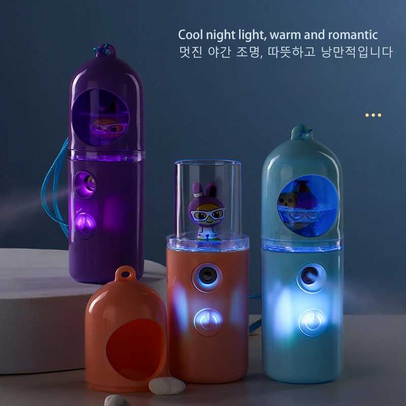 Portable Handheld Nebulizer Cartoon for Kids Luminous Funny Hydrating device USB Charging Face Moisturizing Steamer Skin CareXJ250607