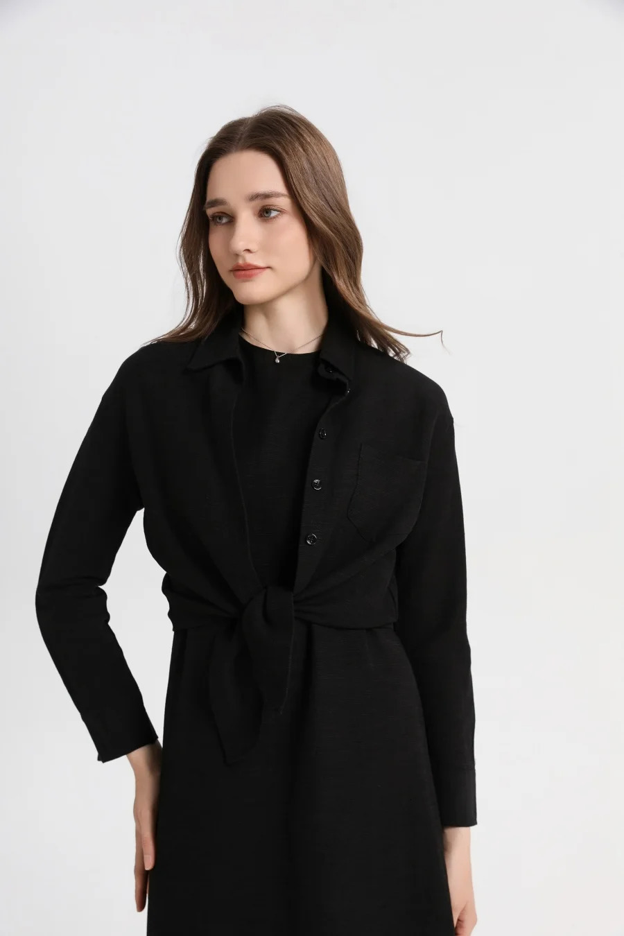 AS linen shirt dress matching set high quality nature linen with Breathable fabric 250529