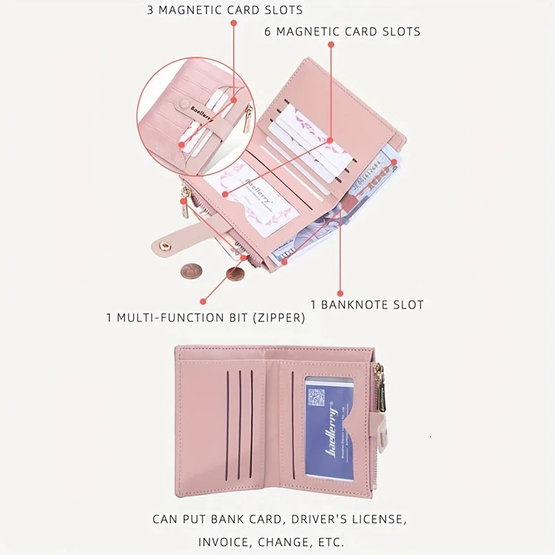 Baellerry Wallet Women Womens Short Buckle Sanded Leather Coin Purse Mini Female Purses Carteras 250605