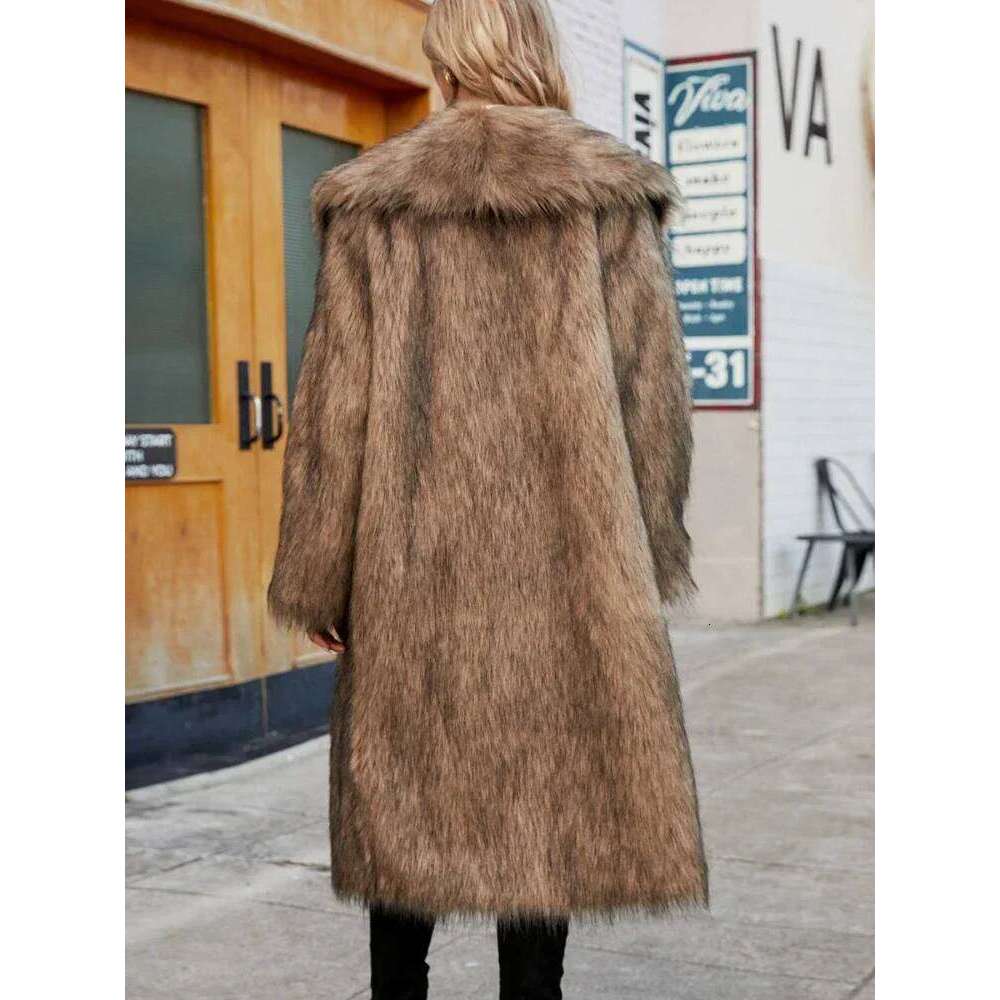 Warm Faux Fox Fur Coat Winter Jackets Leisure Long Jacket Windbreaker Women Thick Fluffy Bontjas Outerwear