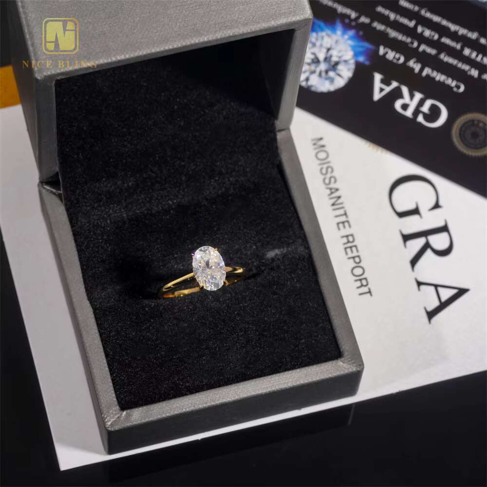 Fashion Luxury Moissanite Jewelry Women Moissanite Wedding Ring Oval Cut 925 Silver Moissanite Engagement Ring