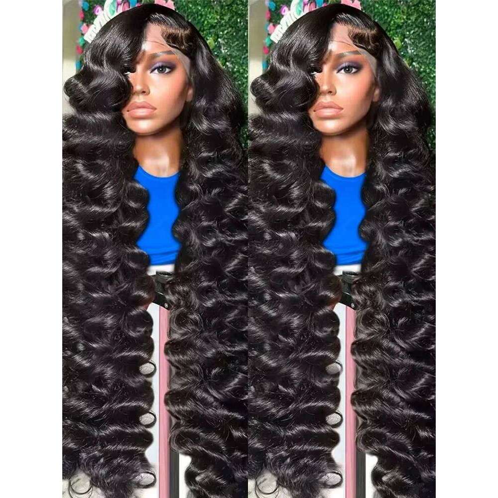 42 30 Inch Loose Deep Wave 13x6 HD Frontal Human Hair Curly Wigs Transparent 13x4 Lace Front Wig For Women 250 Density