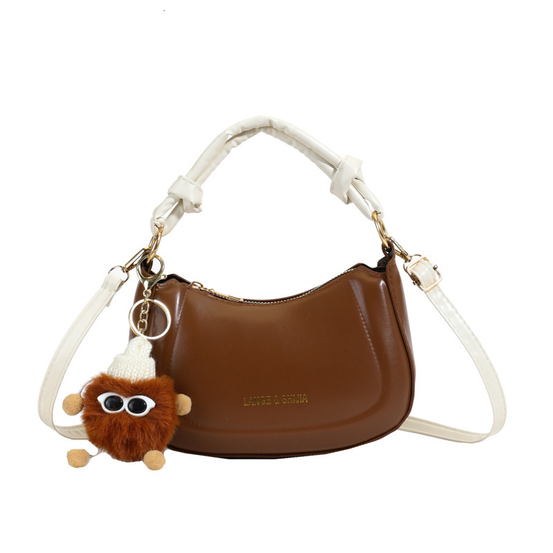 designer Bag for Women 2025 Spring New Niche Solid Color Texture Simple Single Shoulder Crossbody Casual Bag Stylish Crescent Bag