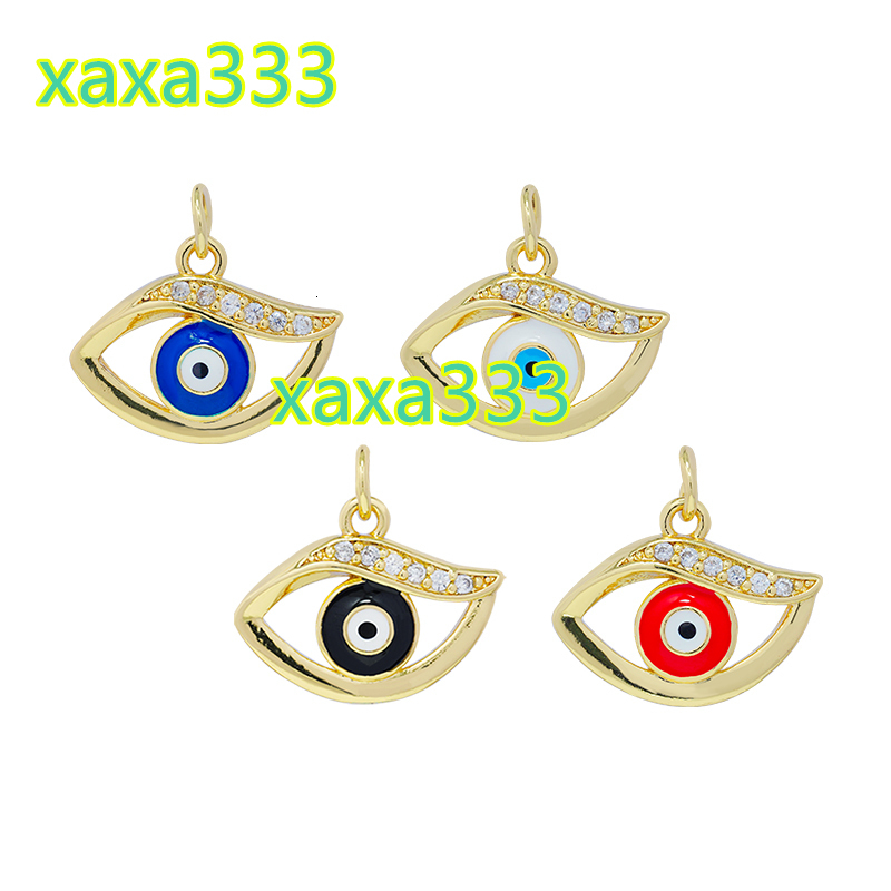 Colorful Dripping Oil Enamel DIY Fashion Jewelry Copper Gold Plated Zircon Punk Charm Micro-Inlaid Pendant for Ladies Necklace