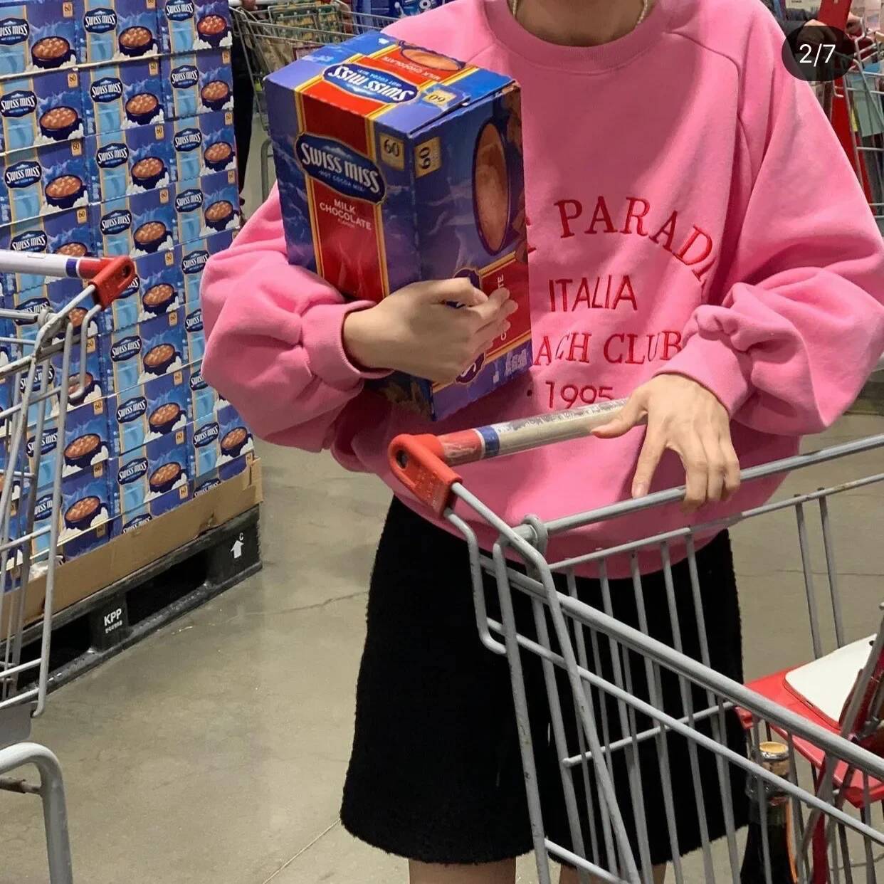 Retro Loose Round Neck Long Sleeve Pink Sweatshirt Embroidered Letter Korean Style Cotton Crewneck Pullover Female Top