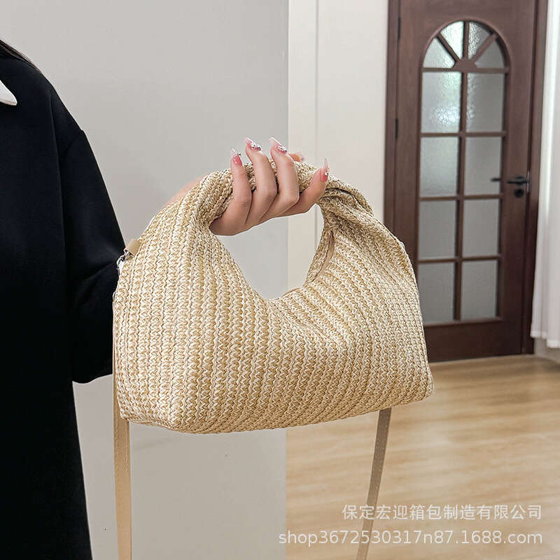 Women's Fashion 2025 New Straw Woven Shoulder Handbag Underarm Bag for Women
