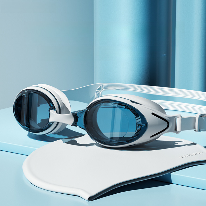 High-Definition Adult Unisex Goggles Comfortable Fit Swimming Glasses Waterproof Anti-Fog Professional Diving Silicone Swim Cap