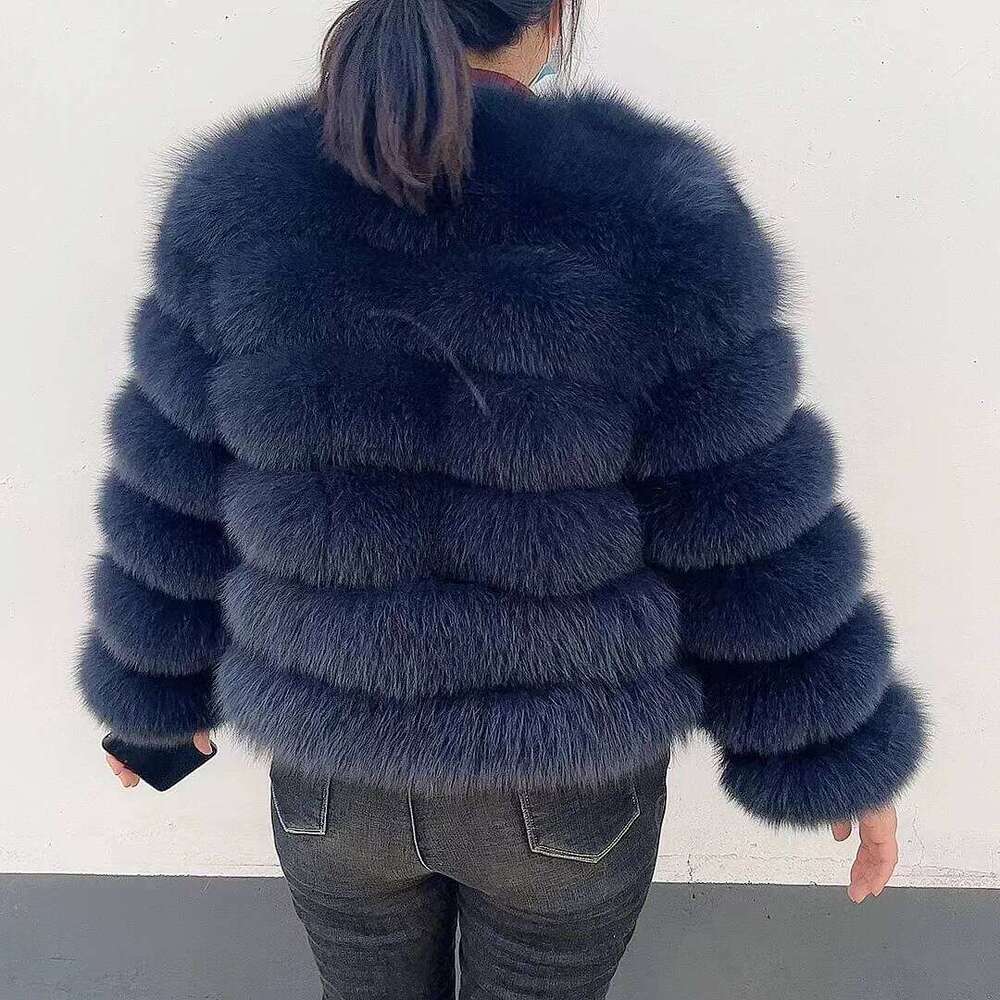 100% natural fur jacket Real Coat Winter Women Natural Fox Fur Fashion 50cm Short Jacket Wholesale Hot 2022