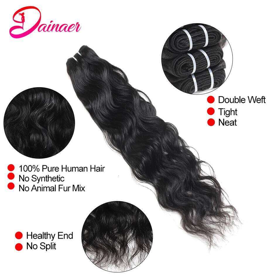 Peruvian Natural Wave Extensions 100% Remy Human Hair 4x4 Closure With Bundles