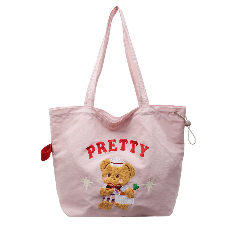 designer 2025 New Cartoon Canvas Bag Large Capacity Student Class Commuter Shoulder Bag Casual Versatile Handheld Tote Bag